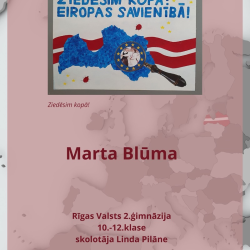 Rīgas izglītības iestāžu vizuālās mākslas konkursa “Plakāts valsts svētkos. Latvija zied Eiropas savienībā” laureātu darbu izstāde